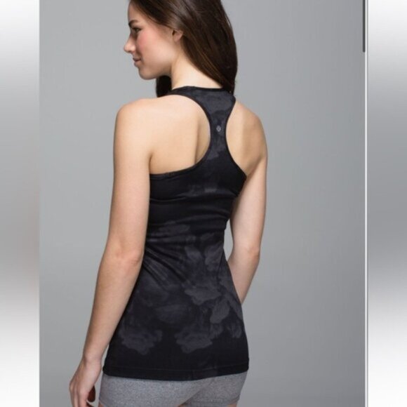 Lululemon  * Cool Racerback Dream Rose Deep Coal Black EUC - Picture 1 of 10